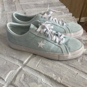 Converse Light Blue Corduroy Sneakers